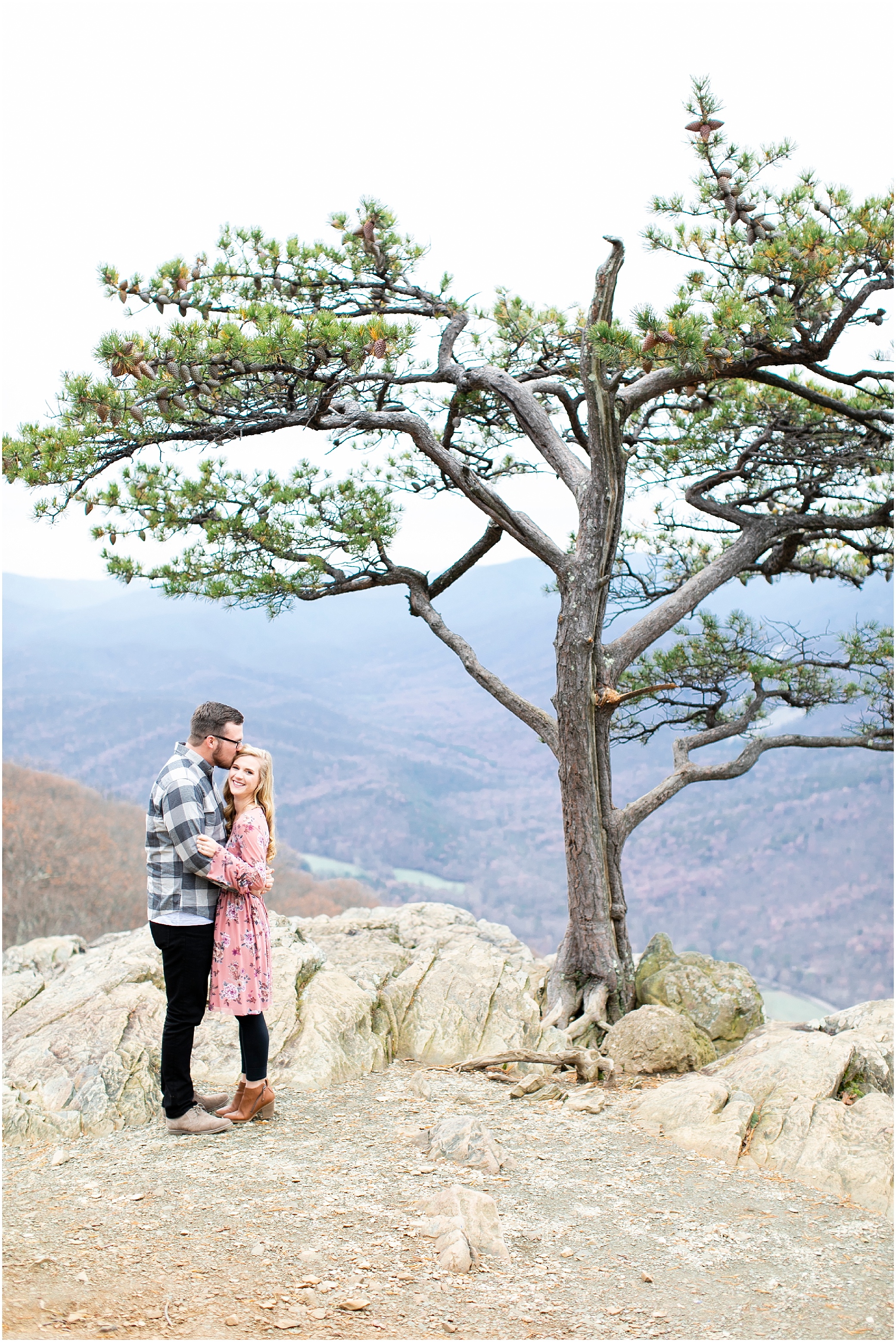 blue ridge parkway engagements, ravens roost candid couple photography